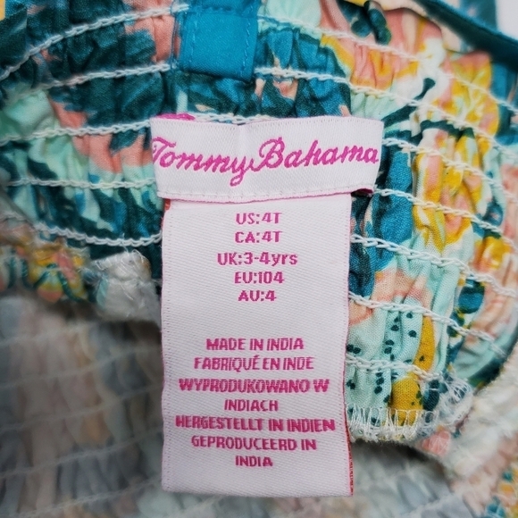 TOMMY BAHAMA SHORTS ROMPER SMOCKED TOP 100% COTTON FRUIT PRINT GIRLS TODDLER 4T - Picture 9 of 13